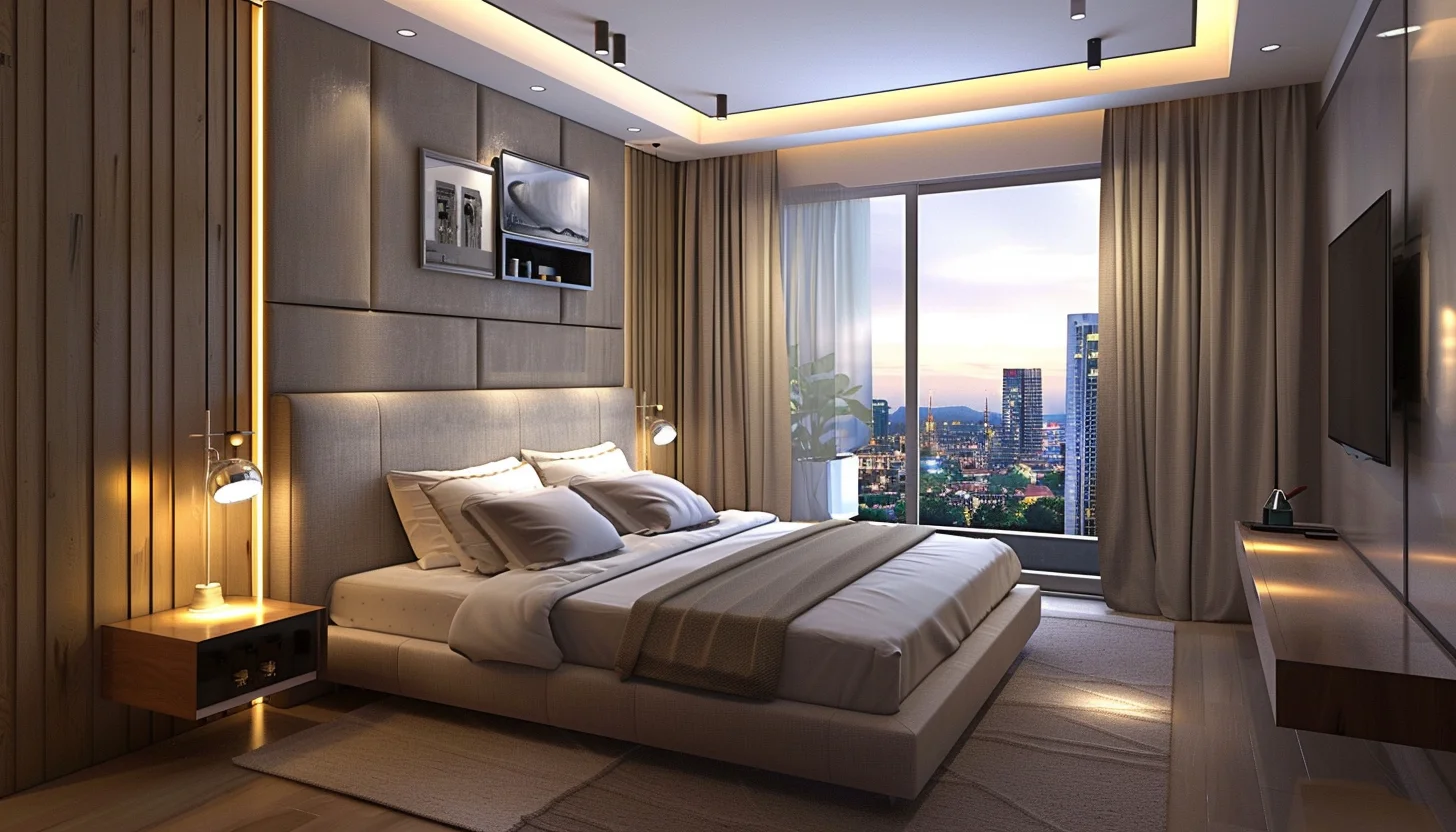 Modern and cozy bedroom