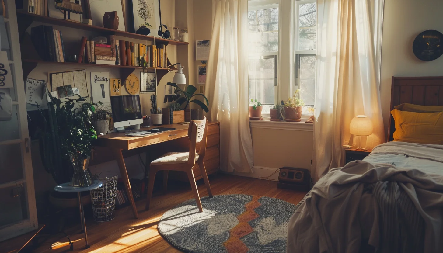 cozy bedroom with desk