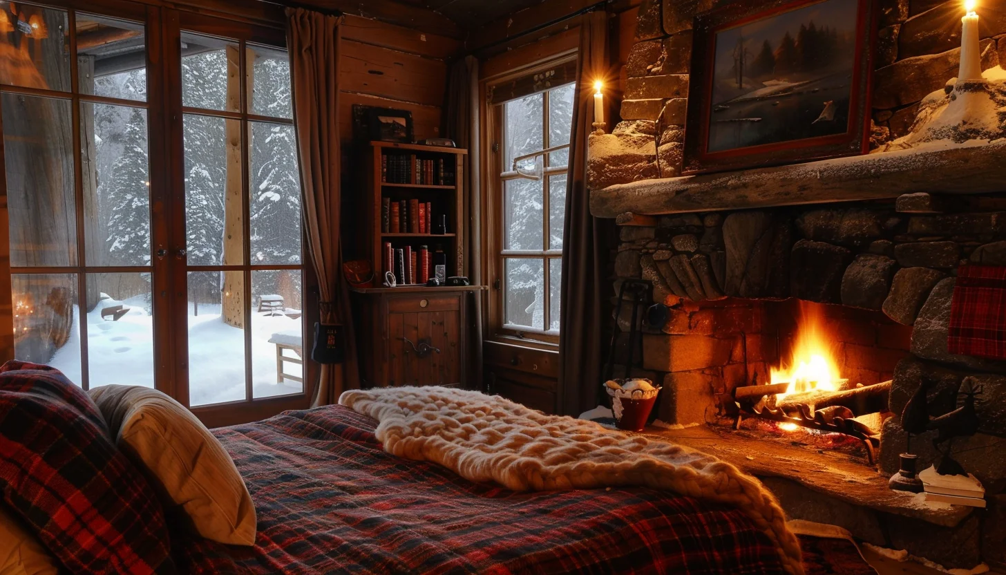 cozy bedroom with fireplace