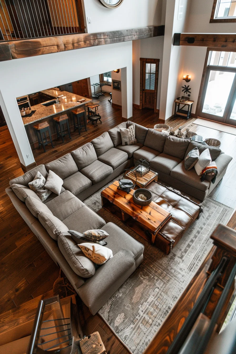 cozy living room for big family