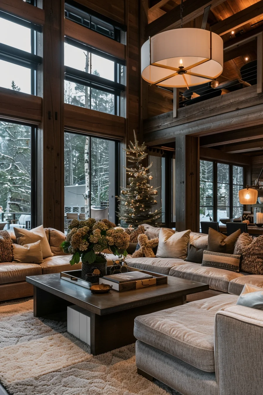 cozy living room for big family