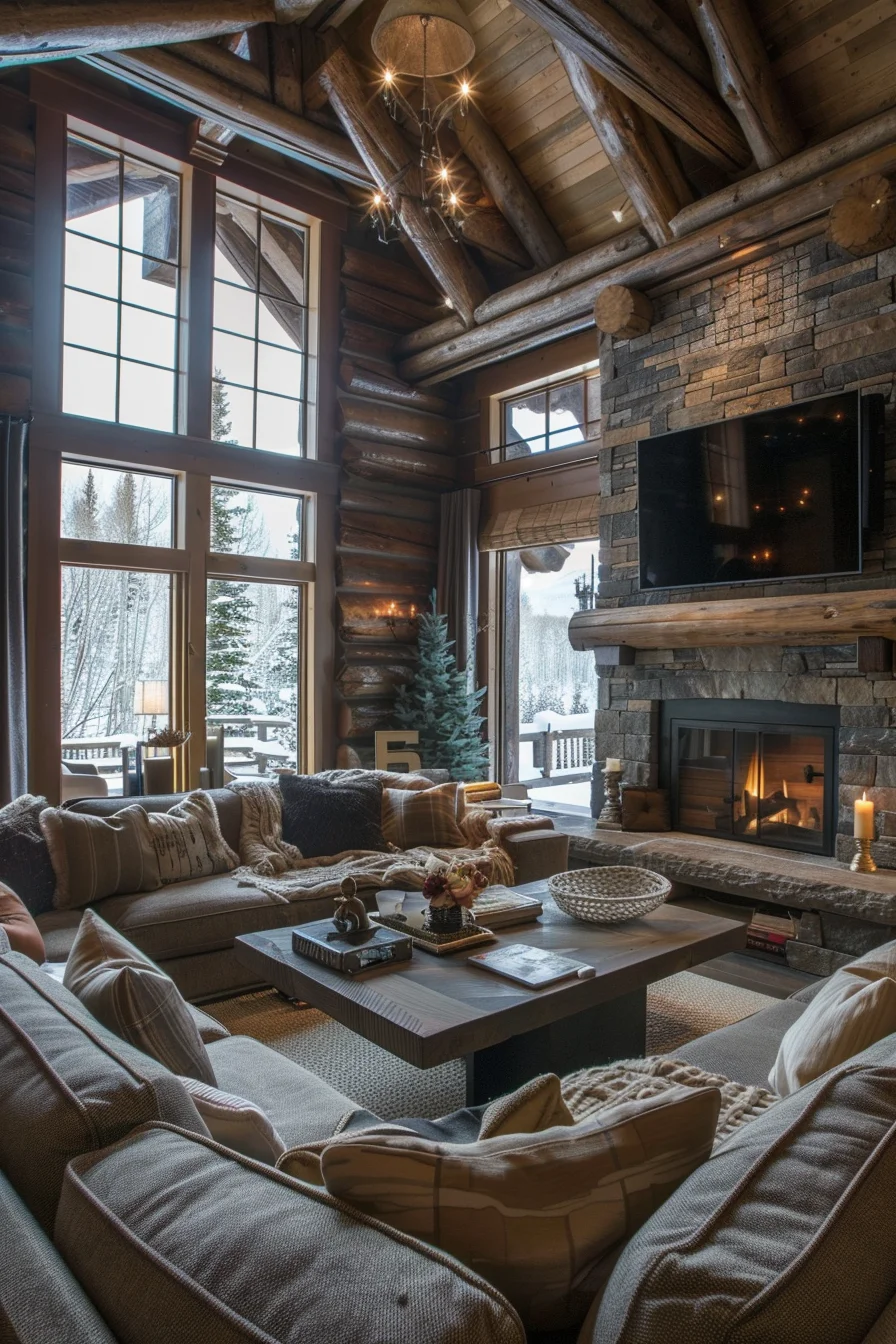 cozy living room for big family