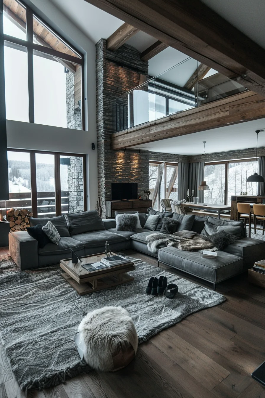 cozy living room for big family