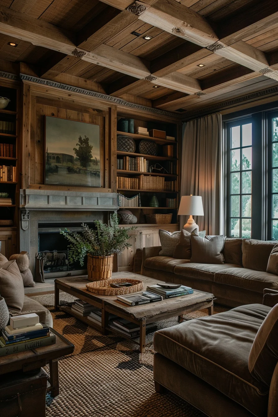 cozy living room for big family