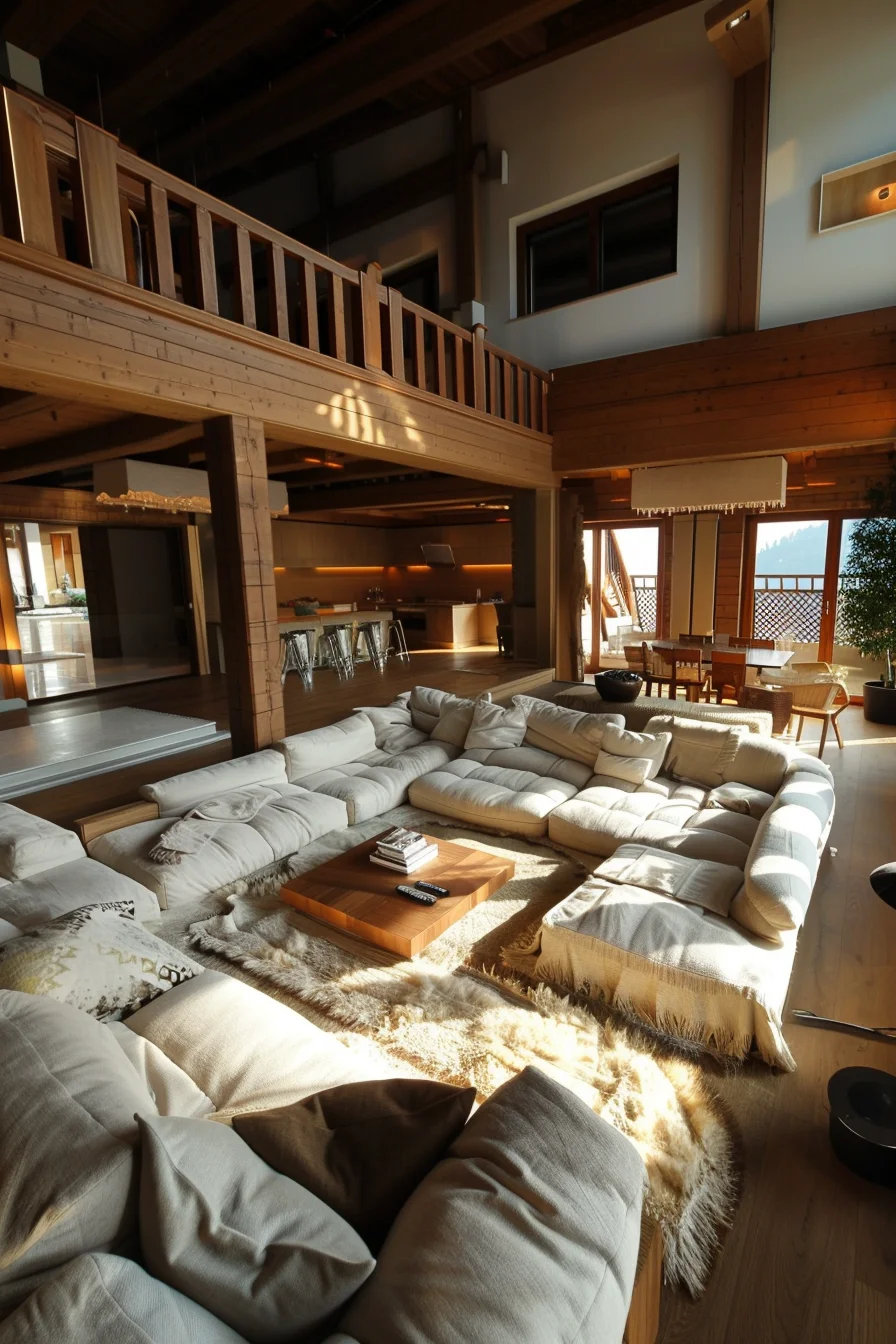 cozy living room for big family