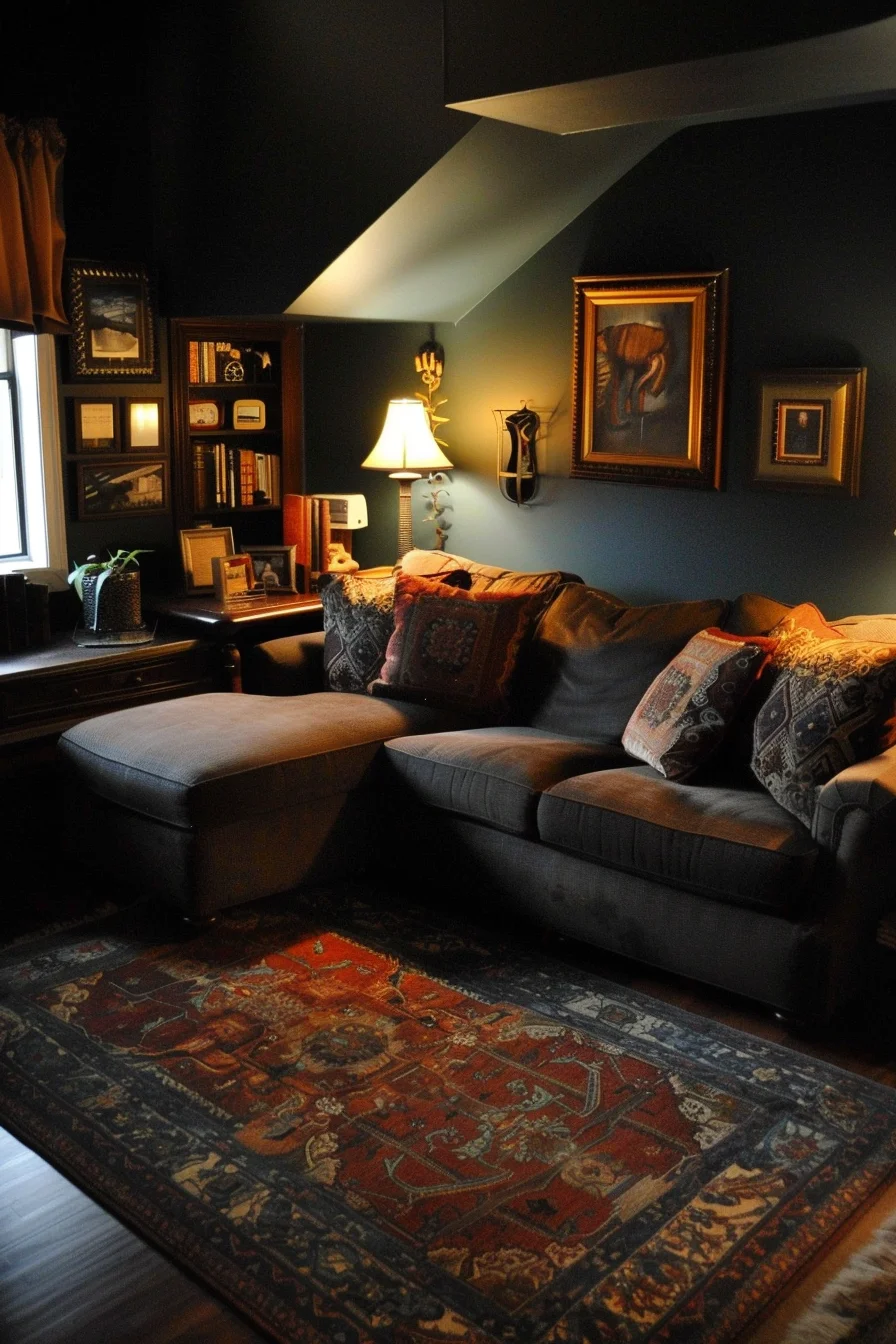 dark cozy living room