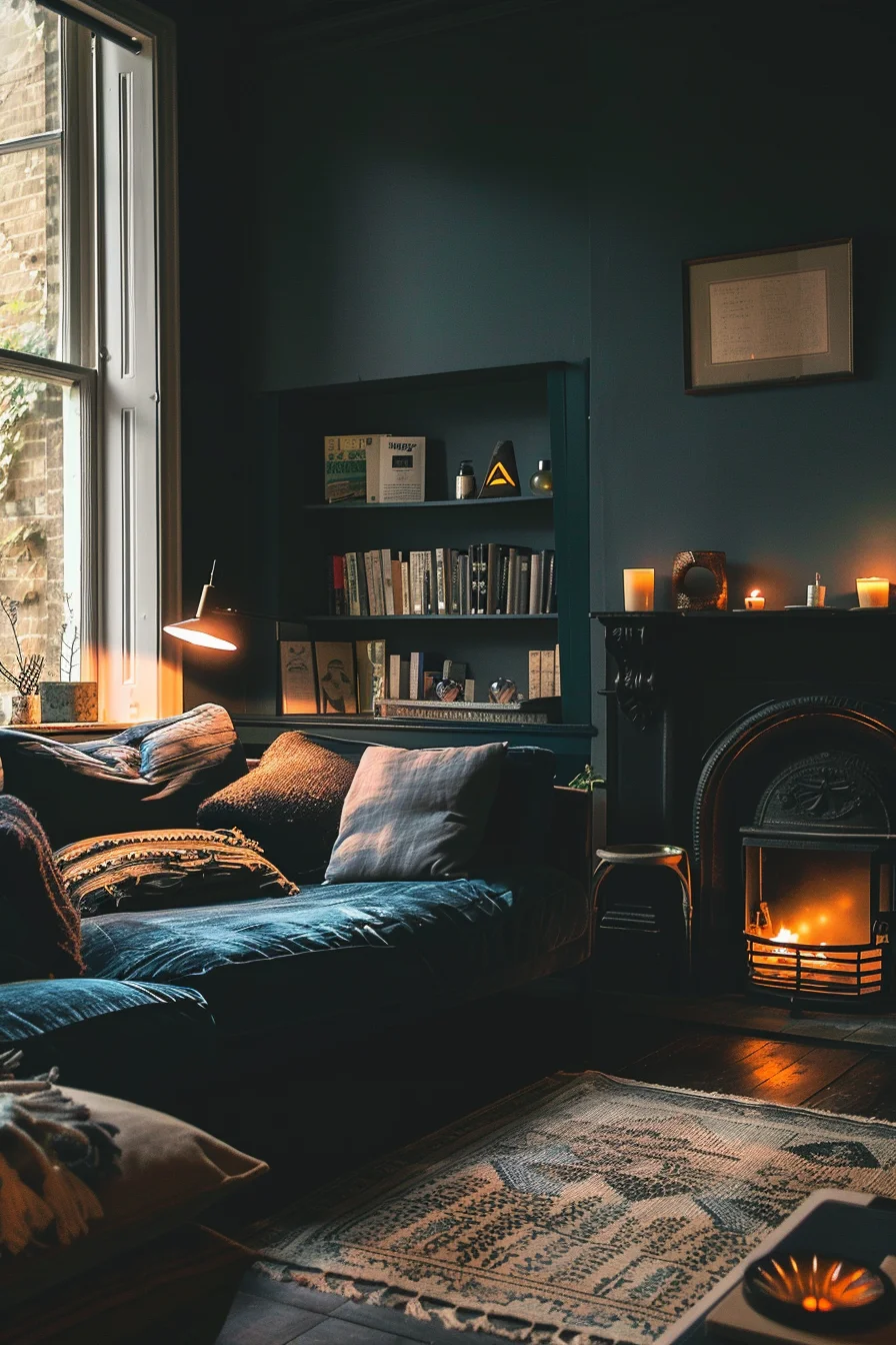 dark cozy living room