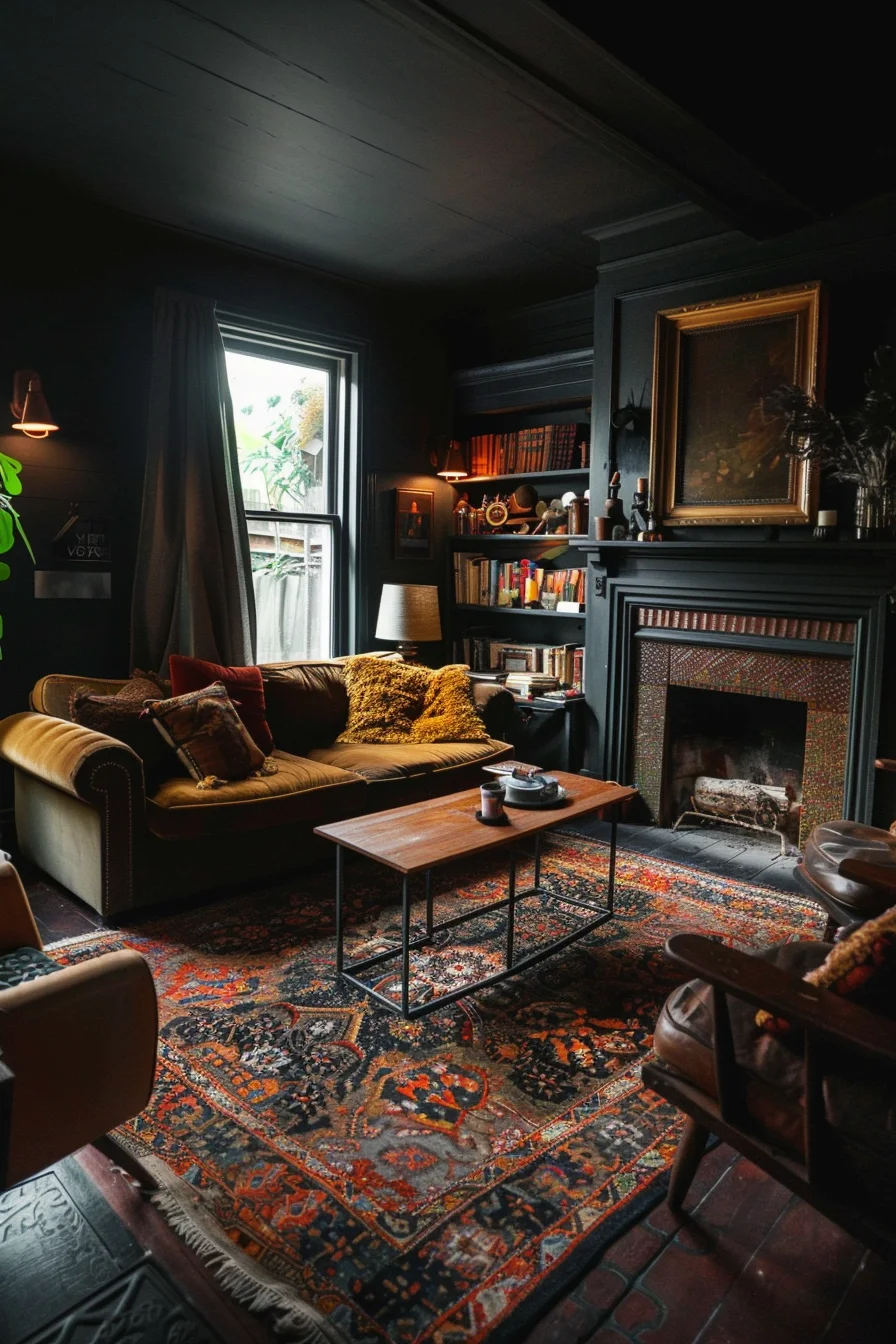 dark cozy living room