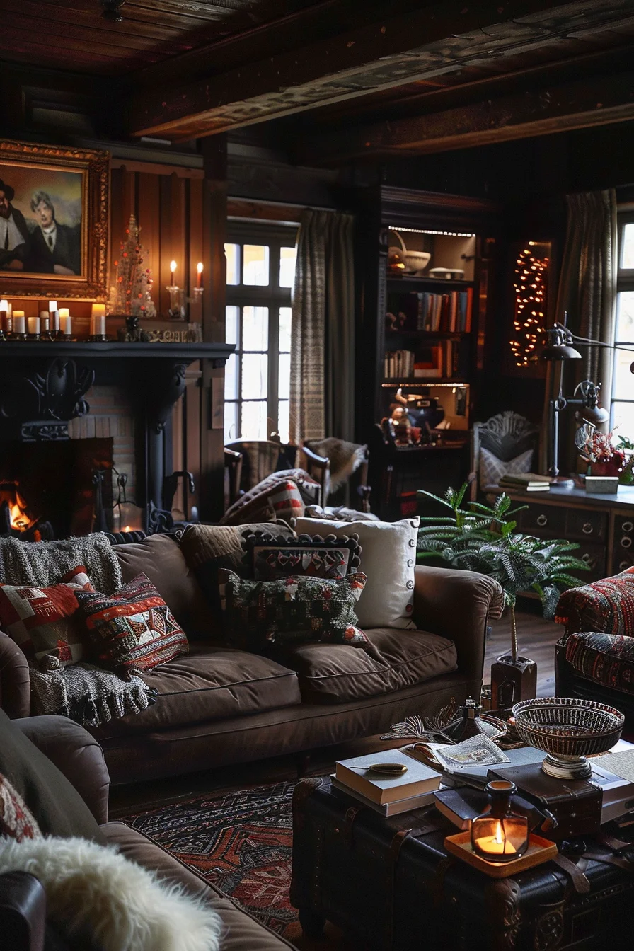 dark cozy living room