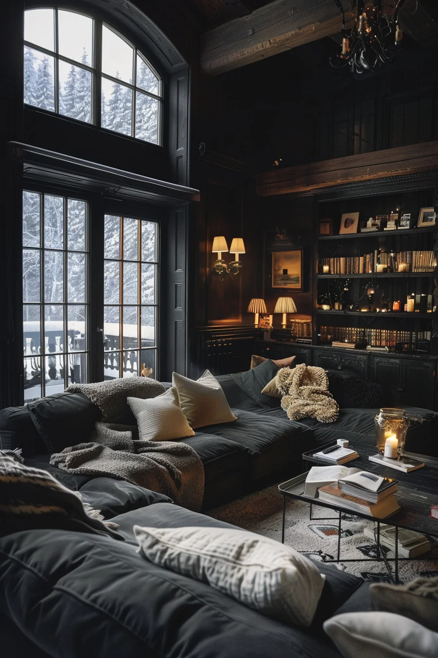 dark cozy living room