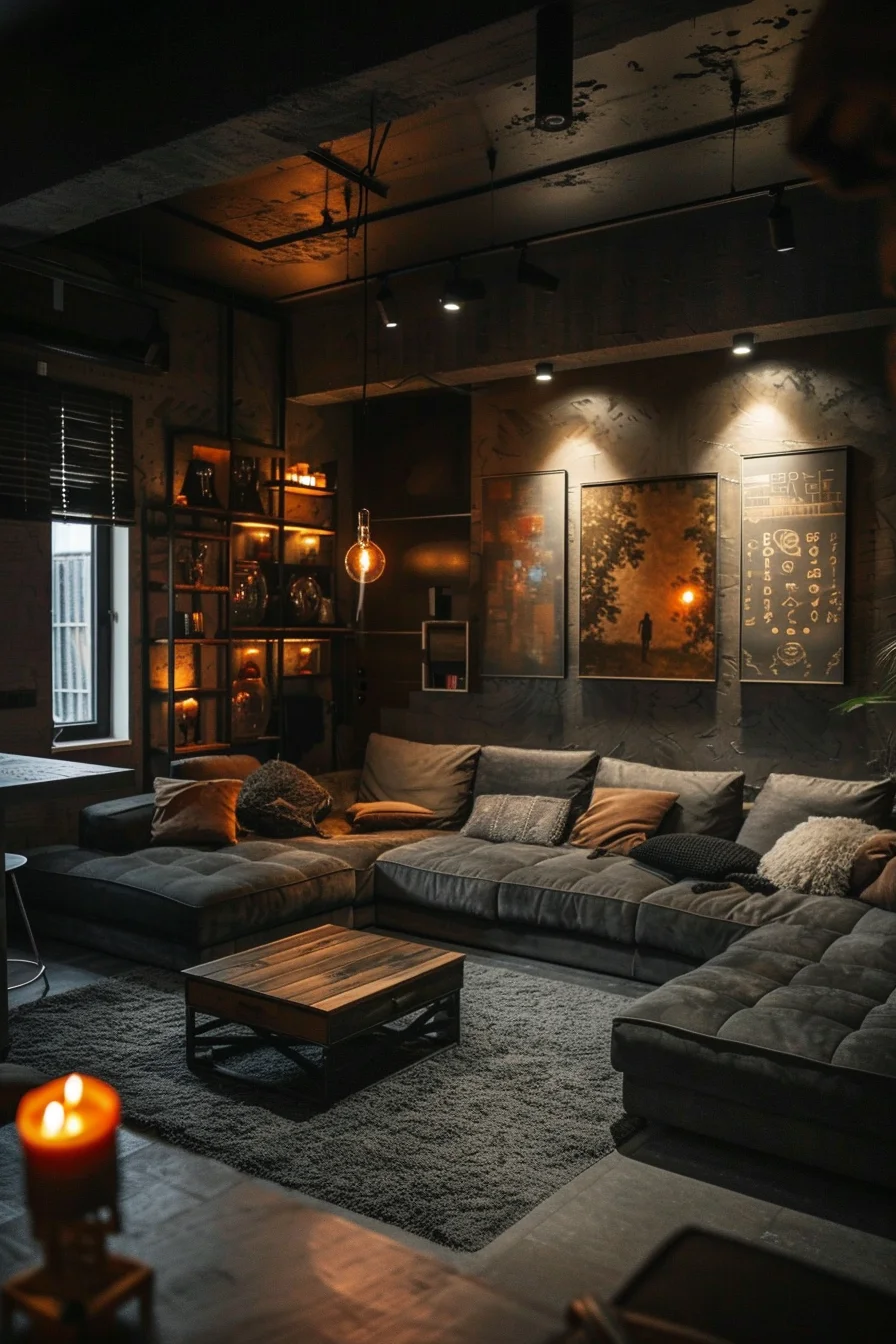 dark cozy living room