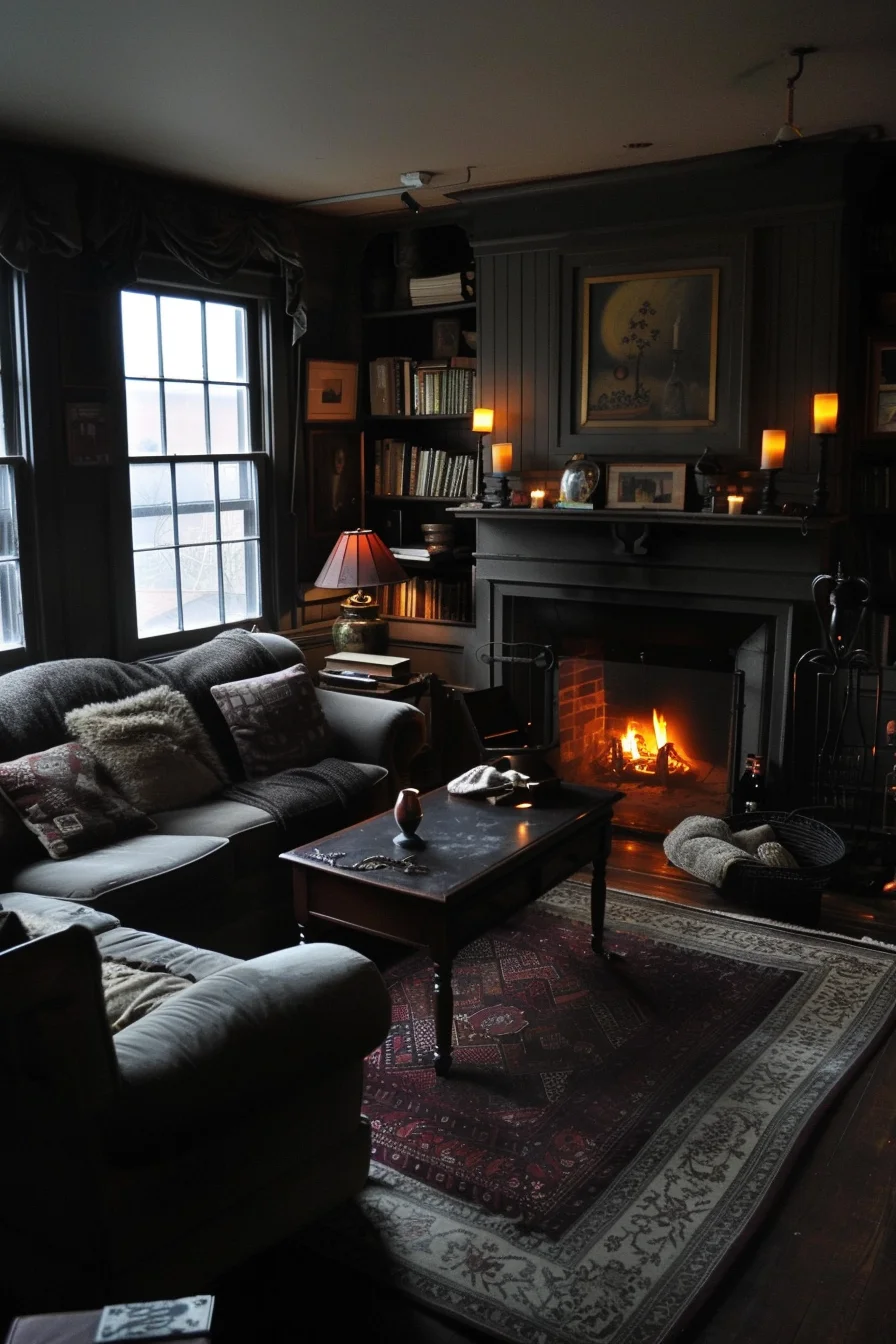 dark cozy living room