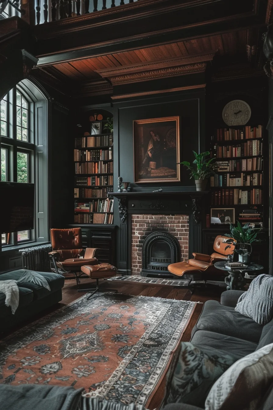 dark cozy living room