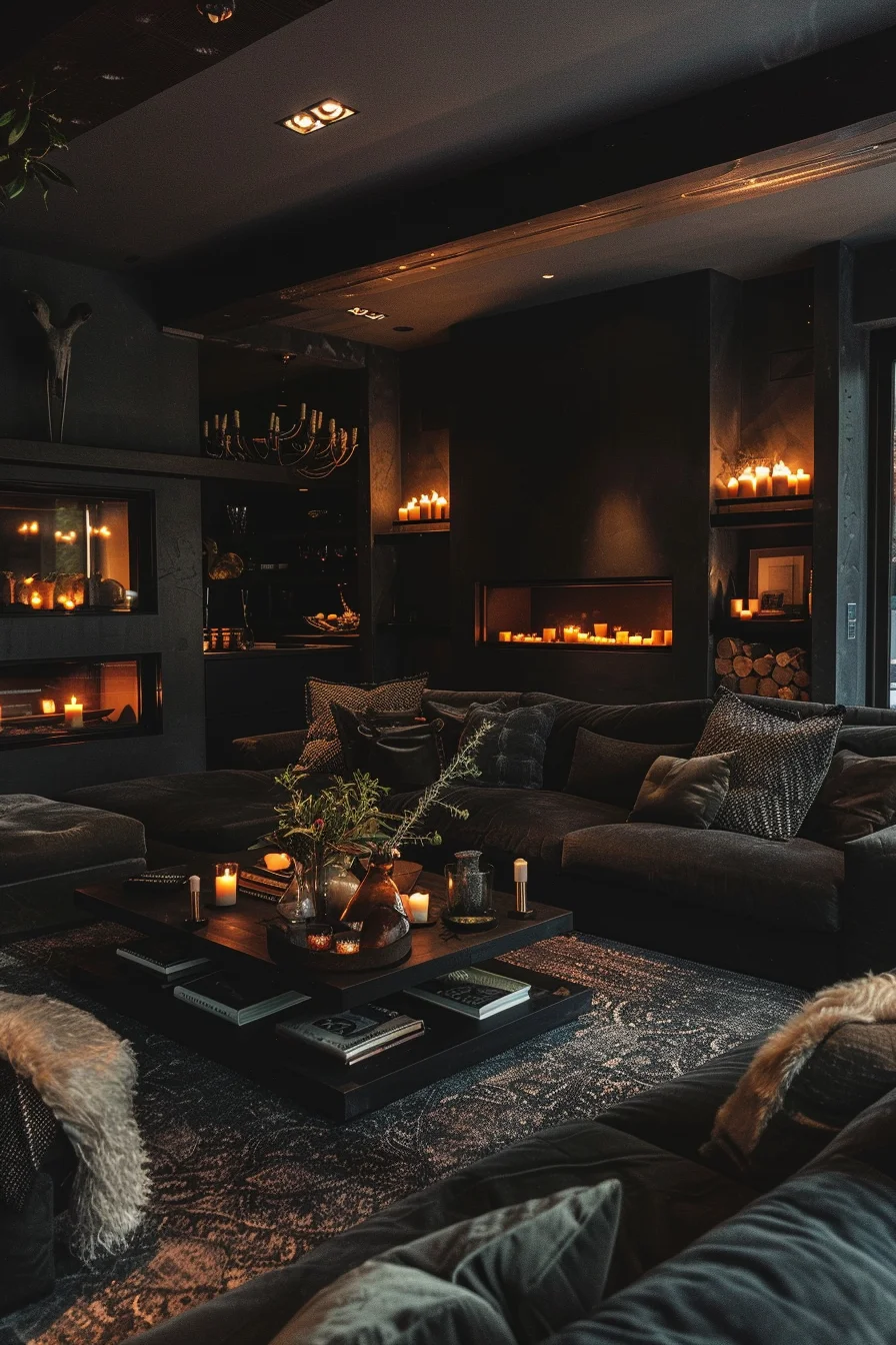 dark cozy living room