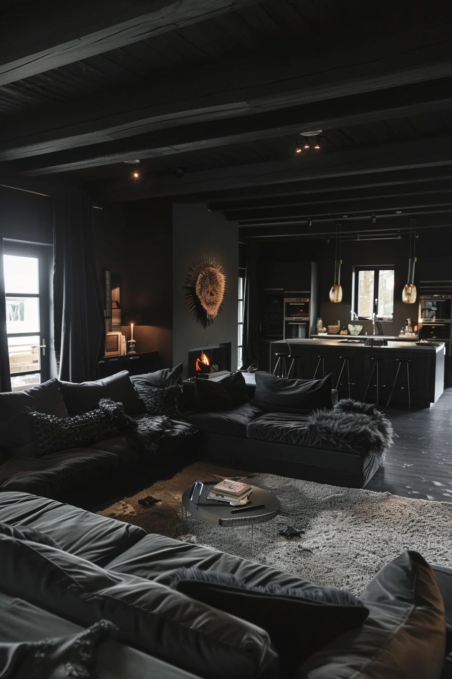 dark cozy living room