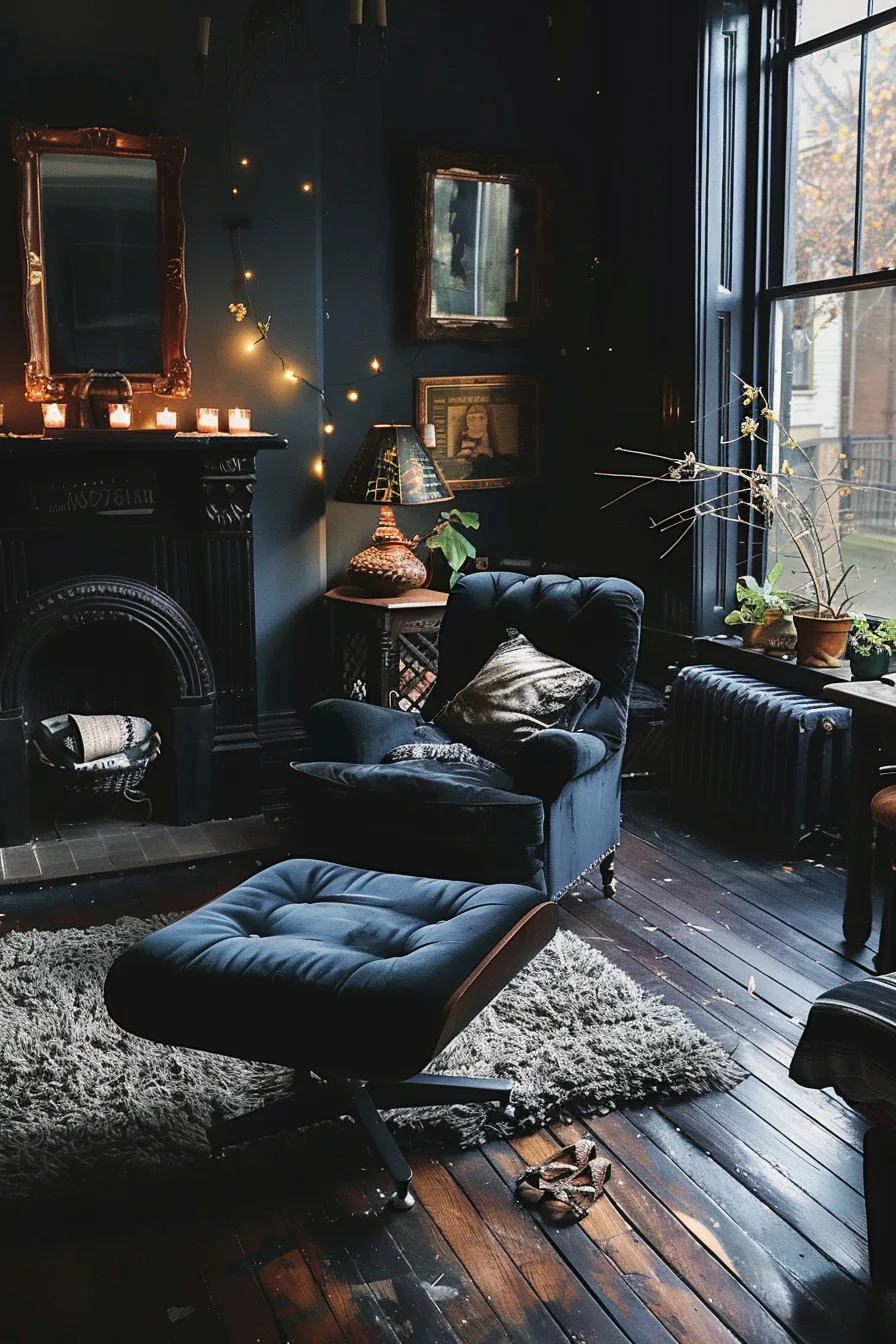 dark cozy living room