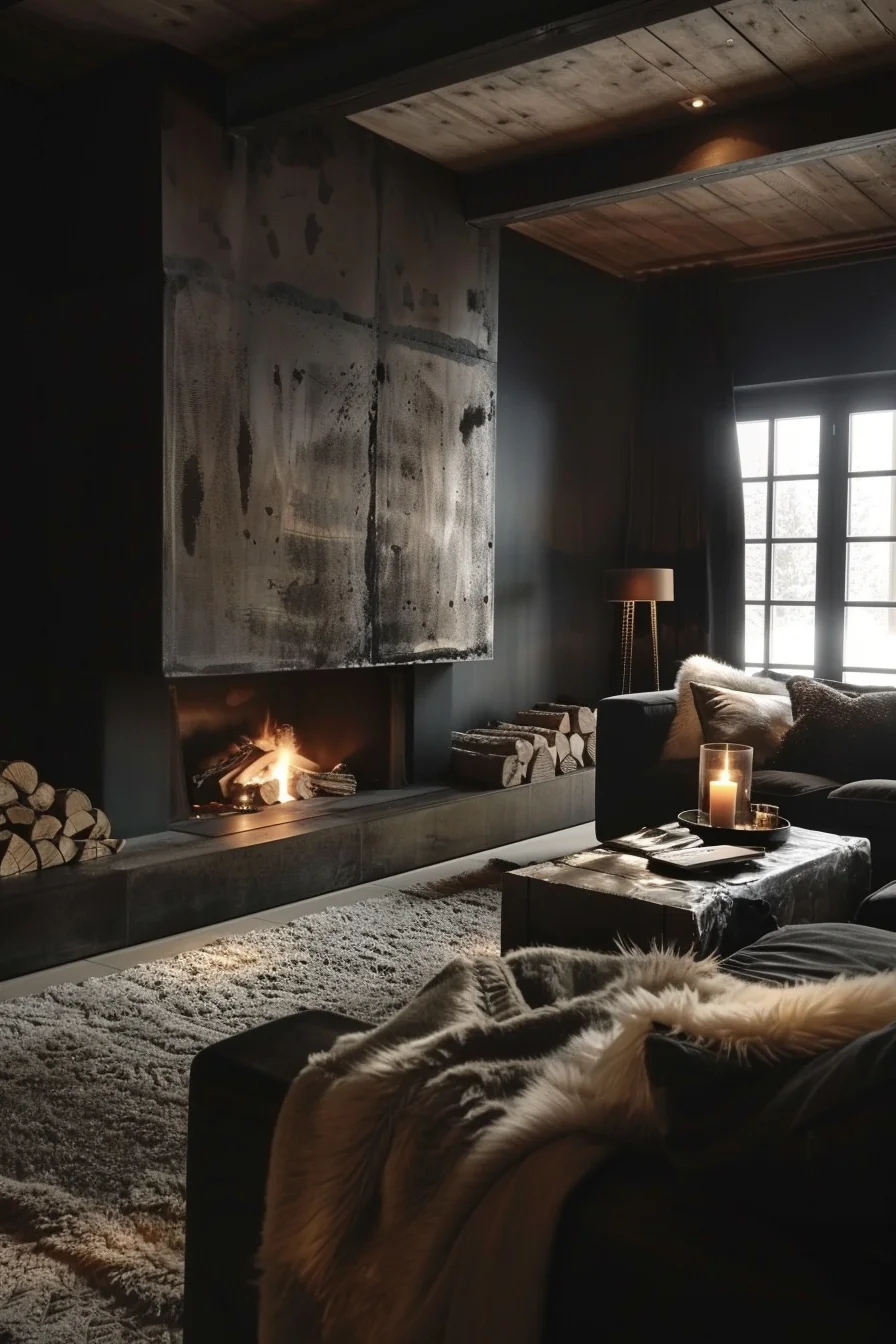 dark cozy living room