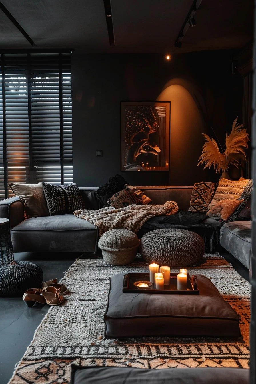 dark cozy living room