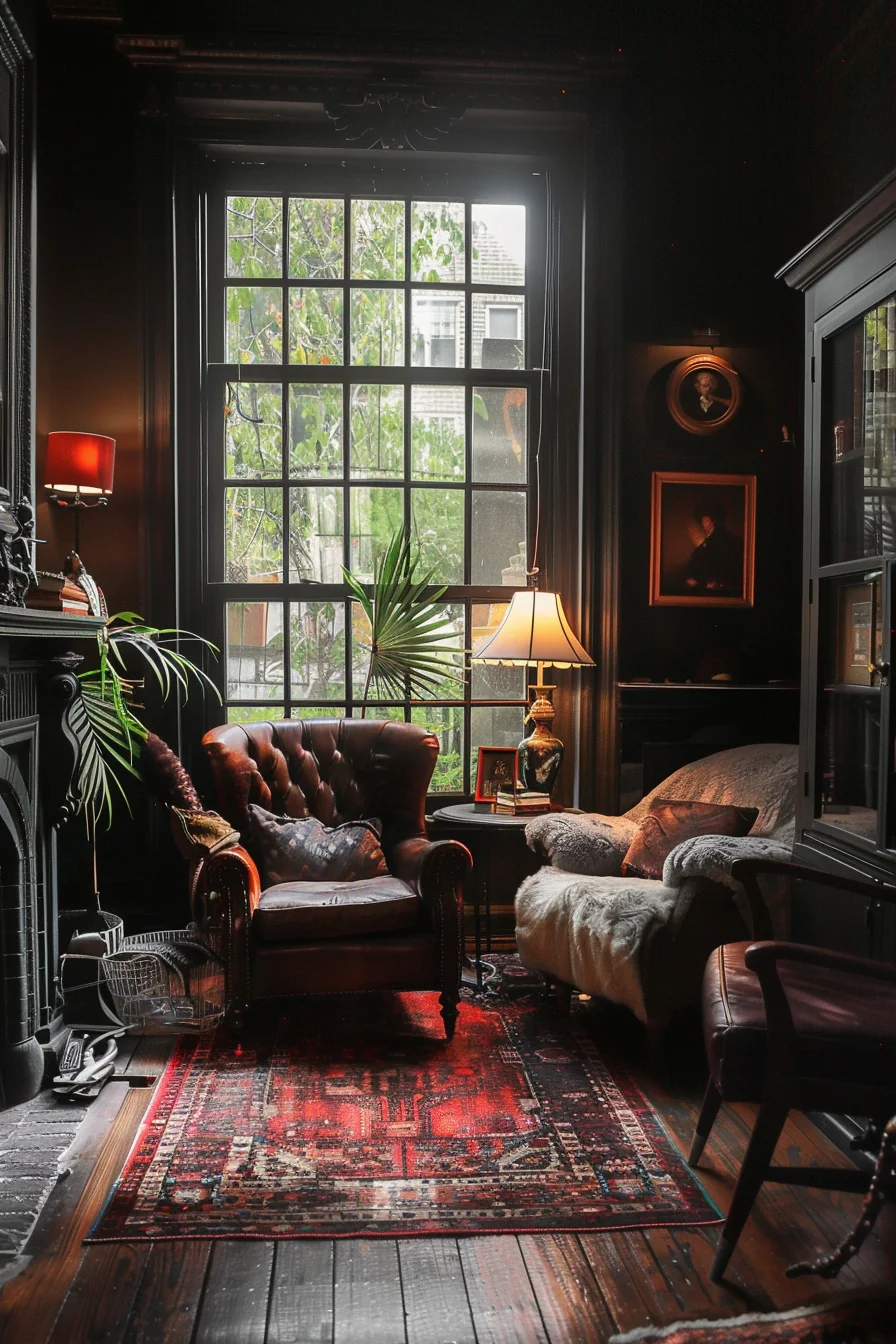 dark cozy living room