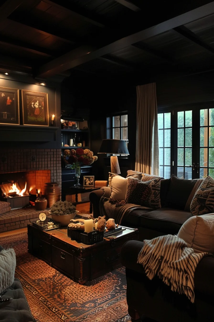 dark cozy living room